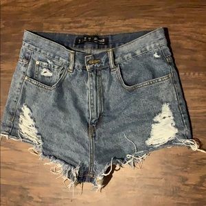 High waisted Jean shorts